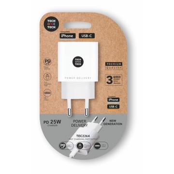 Cargador 25 w ultrarrápido usb-c blanco