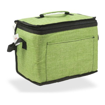 Nevera diseño tejana con asa, color verde, 10 l