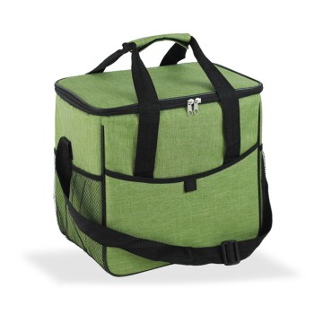 Nevera diseño tejana con asas, color verde, 21 l