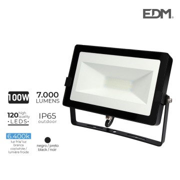*ult.unidades* foco proyector led 100w 7000lm 6400k luz fria 34,8x21,8x4,34cm edm