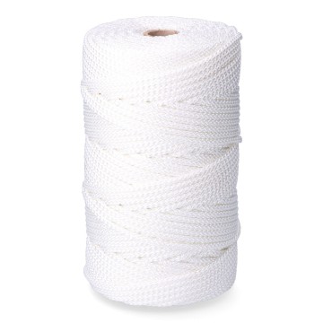 Cordon trenzado poliéster granete blanco 5 mm x 200 m