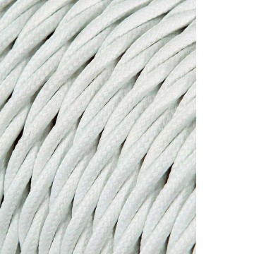 Cable textil trenzado 2x0,75mm c-01 aluminio blanco seda 25m