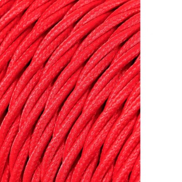 Cable textil trenzado 2x0,75mm c-62 rojo 25m