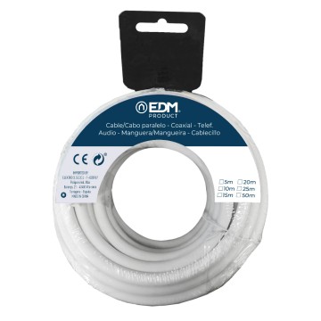 Carrete cable paralelo 2x1,5mm blanco 5m (audio)
