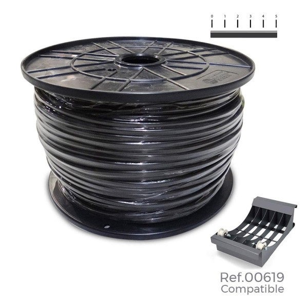 Carrete cable manguera acrilica 1kv negra 2x1mm 400m (bobina grande ø400x200mm)