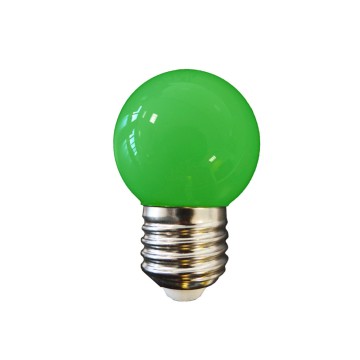 Bombilla esferica led e27 1w 80lm luz verde ø4,3x7cm edm