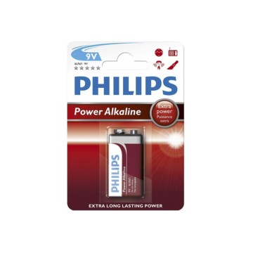 Pila alkalina philips 6lr61 9v (blister 1 unid.) 26,5x17,5x48,5mm
