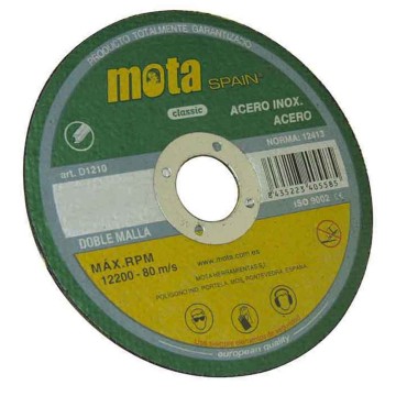 Disco de corte acero inox ø115x1.0x22.23mm d1110 mota