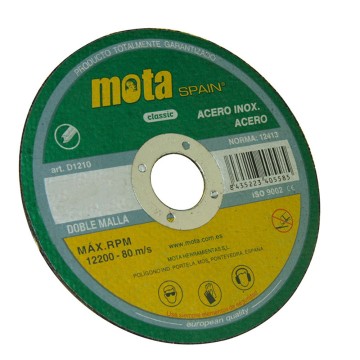 Disco de corte acero inox ø115x1.6x22.23mm d1116 mota
