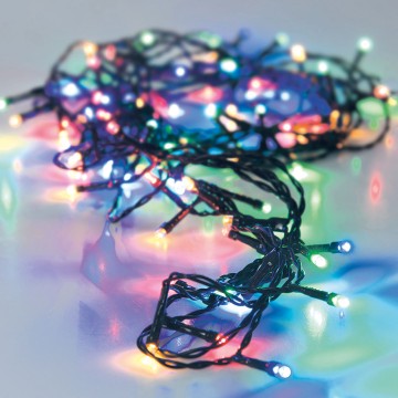 Guirnalda a pilas multifuncion 48 leds cable negro luz multicolor 4m