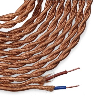 Cable textil trenzado 2x0,75mm c-12 oro seda 5m