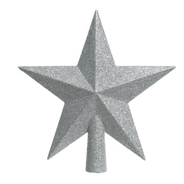 Estrella plateada para arbol de navidad 19x4,2x19cm