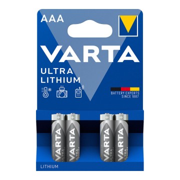 Pila varta ultra lithium aaa - lr03 (blister 4 unid.) ø10,5x44,5mm
