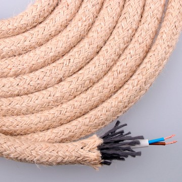 Cable de cuerda de yute redondo 2x0.75mm 20m euro/m