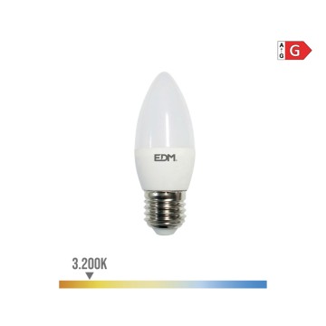 Bombilla vela led e27 5w 400lm 3200k luz calida ø3,6x10,3cm edm