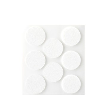 Pack 8 fieltros blancos sinteticos adhesivos ø27mm plasfix inofix