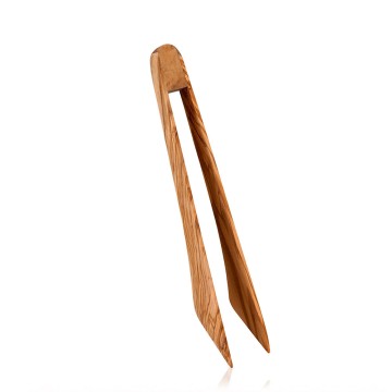 Pinza para servir de madera de olivo. largo: 30cm metaltex